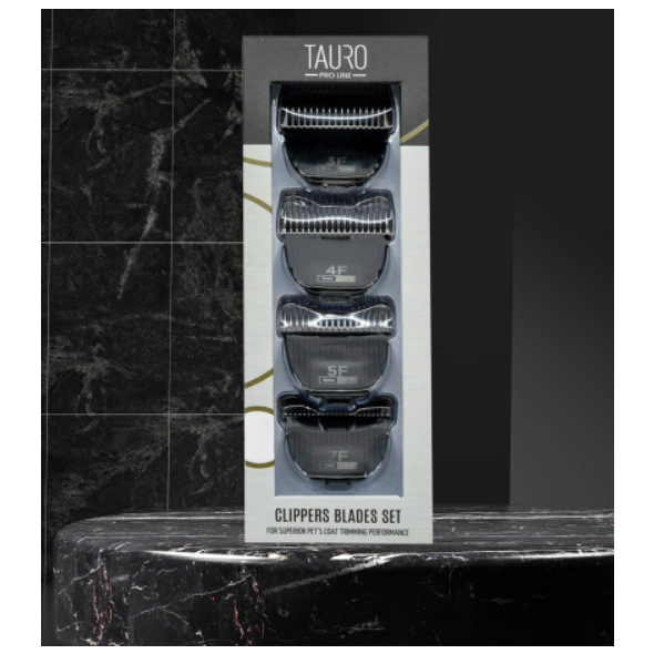 Tauro Pro Line Набір змінних лез із нержавної сталі для машинок для стрижки шерсті тварин, 3, 6, 9, 12 мм - 1