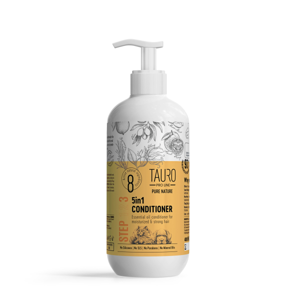 Tauro Pro Line Pure Nature 5in1 Conditioner Зволожувальний кондиціонер для собак та котів, 400 мл