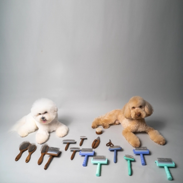 Tauro Pro Line Щітка дерев'яна вигнута прямокутна, штифти 25 мм, фіолетова S, 6,1 х 19 см - 3