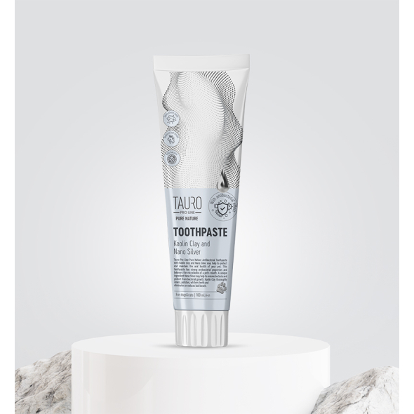 Tauro Pro Line Pure Nature Антибактеріальна зубна паста з каоліном та наночастинками срібла для собак і котів, 100 мл - 1