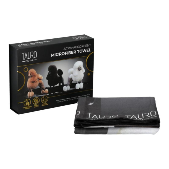 Tauro Pro Line Рушник з мікрофібри високопоглинальний з пуделями, 80 x 160 см - 2