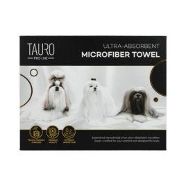 Tauro Pro Line Рушник з мікрофібри високопоглинальний з мальтійською болонкою, ши-цу та лхаса-апсо, 80 x 160 см