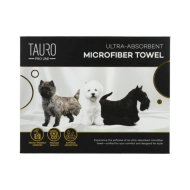 Tauro Pro Line Рушник з мікрофібри високопоглинальний з тер'єрами, 80 x 160 см