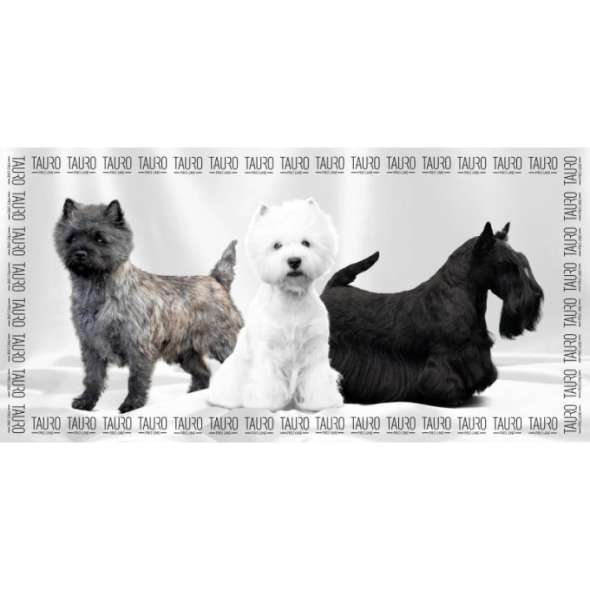 Tauro Pro Line Рушник з мікрофібри високопоглинальний з тер'єрами, 80 x 160 см - 1