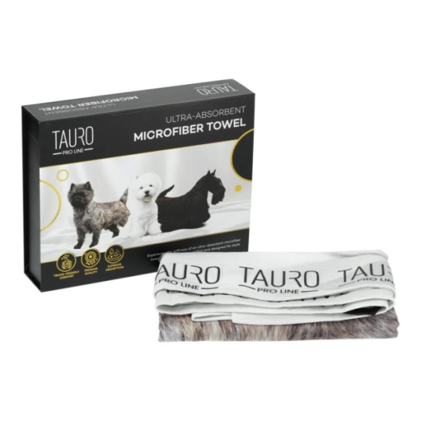 Tauro Pro Line Рушник з мікрофібри високопоглинальний з тер'єрами, 80 x 160 см - 3