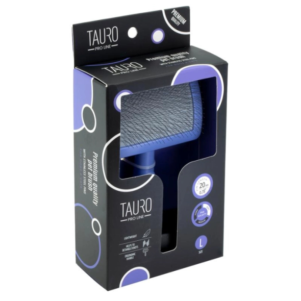 Tauro Pro Line Royal Щітка пластикова тонкі та м'які зубчики з нержавіючої сталі 20 мм, фіолетова, велика 17,5 x 10,6 x 6,2 см - 2