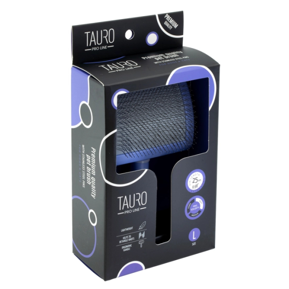 Tauro Pro Line Royal Щітка пластикова тонкі та м'які зубчики з нержавіючої сталі 25 мм, фіолетова, велика 17,5 x 10,6 x 6,2 см - 5