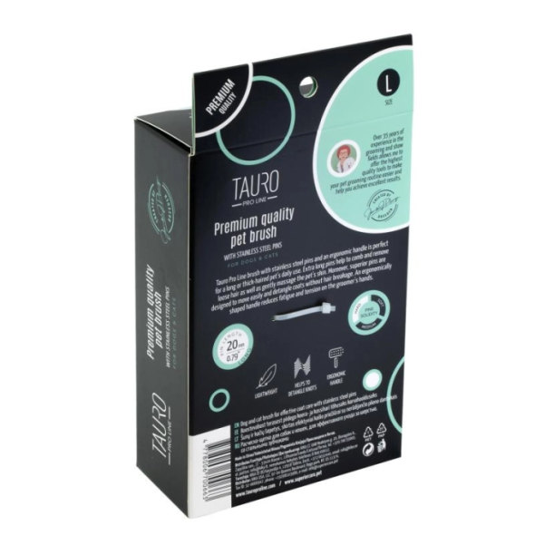 Tauro Pro Line Royal Щітка пластикова тонкі та жорсткі зубчики з нержавіючої сталі 20 мм, м'ятна, велика 17,5 x 10,6 x 6,2 см - 3