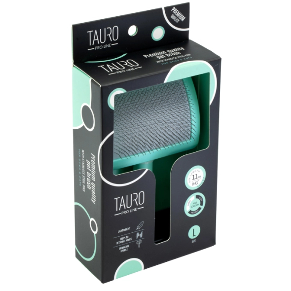 Tauro Pro Line Royal Щітка пластикова тонкі та жорсткі зубчики з нержавіючої сталі 11 мм, м'ятна, велика 17,5 x 10,6 x 6,2 см - 2