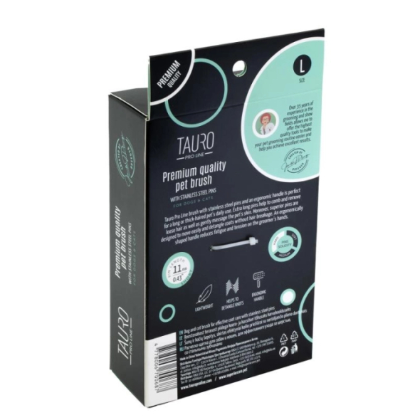 Tauro Pro Line Royal Щітка пластикова тонкі та жорсткі зубчики з нержавіючої сталі 11 мм, м'ятна, велика 17,5 x 10,6 x 6,2 см - 3