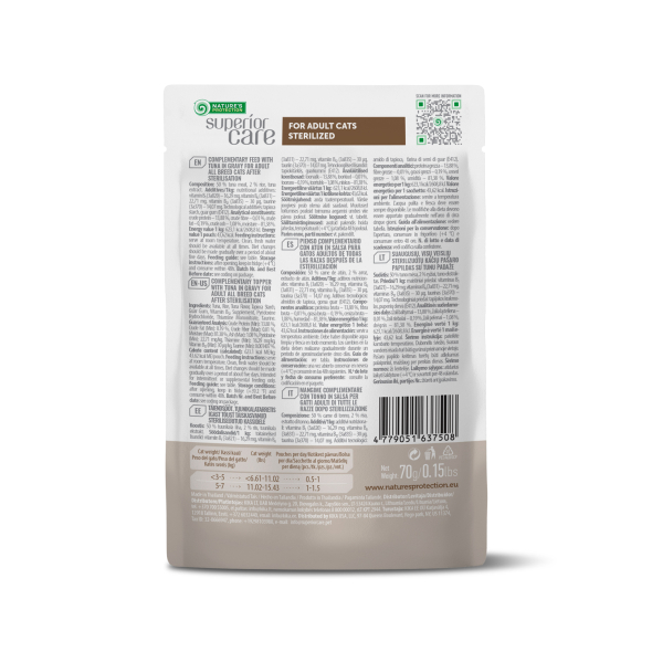 Nature's Protection Superior Care Adult Cats Sterilised Tuna Вологий корм для стерилізованих котів з тунцем, 70 г - 1