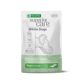 Nature's Protection Superior Care White Dogs Adult Tuna &amp; Sea Bass Додатковий вологий корм для собак з білим забарвленням з тунцем і морським окунем, 70 г