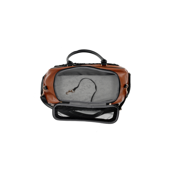 MISOKO Дорожня сумка для домашніх тварин, 45 x 20 x 30 см, чорно-коричнева - 5