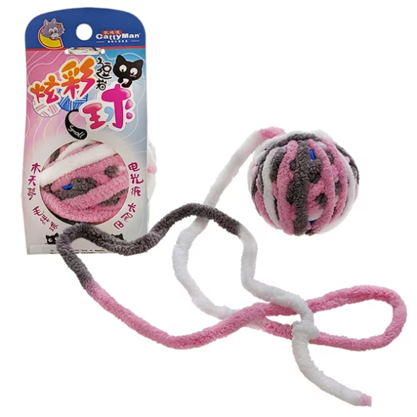 CattyMan КЕДДІС М`ЯЧ ДОВГИЙ ХВІСТ (Caddice Ball Long Tail Pink) іграшка для котів, рожева