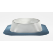Набір миска Fiboo біла, розмір L із антиковзким килимком під миску блакитним