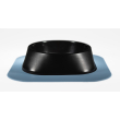 Набір миска Fiboo чорна, розмір L із антиковзким килимком під миску блакитним