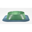 Набір миска Fiboo зелена, розмір L із антиковзким килимком під миску блакитним