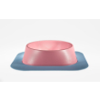 Набір миска Fiboo рожева, розмір M із антиковзким килимком під миску блакитним