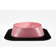 Набір миска Fiboo рожева, розмір M із антиковзким килимком під миску чорним