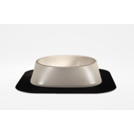 Набір миска Fiboo бежева, розмір M із антиковзким килимком під миску чорним