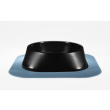 Набір миска Fiboo чорна, розмір M із антиковзким килимком під миску блакитним