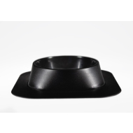 Набір миска Fiboo чорна, розмір M із антиковзким килимком під миску чорним