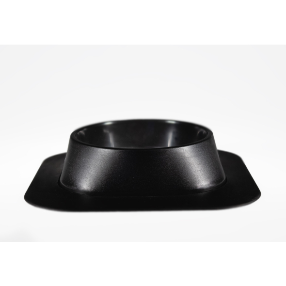 Набір миска Fiboo чорна, розмір M із антиковзким килимком під миску чорним