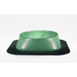 Набір миска Fiboo зелена, розмір M із антиковзким килимком під миску темно-сірим