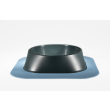 Набір миска Fiboo темно-сіра, розмір M із антиковзким килимком під миску блакитним