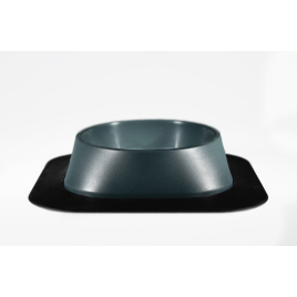 Набір миска Fiboo темно-сіра, розмір M із антиковзким килимком під миску чорним