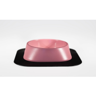 Набір миска Fiboo рожева, розмір S із антиковзким килимком під миску чорним