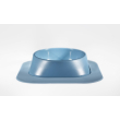 Набір миска Fiboo синя, розмір S із антиковзким килимком під миску блакитним