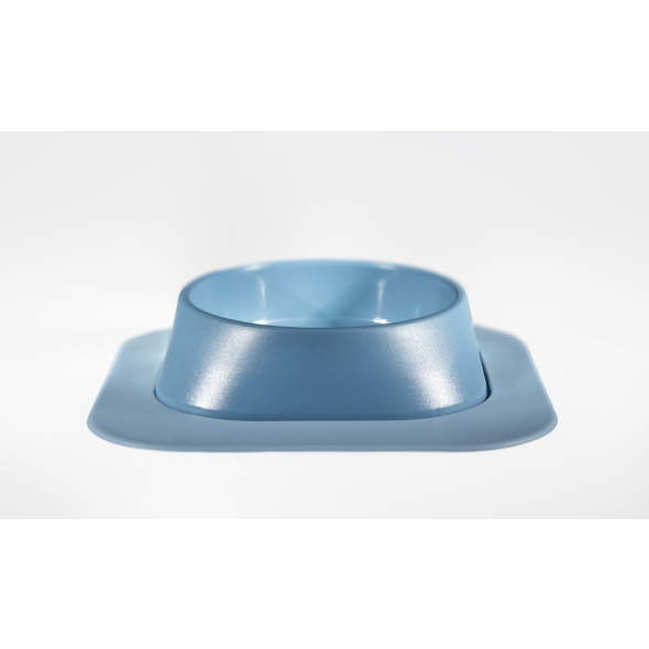 Набір миска Fiboo синя, розмір S із антиковзким килимком під миску блакитним