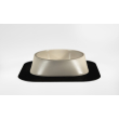 Набір миска Fiboo бежева, розмір S із антиковзким килимком під миску чорним