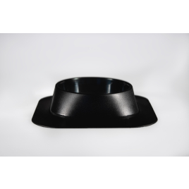 Набір миска Fiboo чорна, розмір S із антиковзким килимком під миску чорним