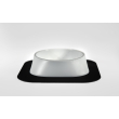 Набір миска Fiboo біла, розмір S із антиковзким килимком під миску чорним