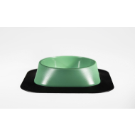 Набір миска Fiboo зелена, розмір S із антиковзким килимком під миску чорним