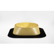 Набір миска Fiboo жовта, розмір S із антиковзким килимком під миску чорним