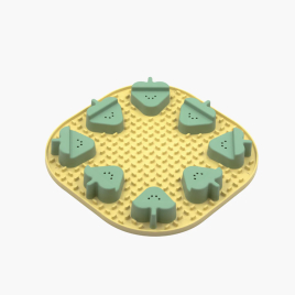 FIBOO Snoopy + fibnoose килимок для злизування ласощів і їжі з елементами гри, жовтий